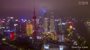 上海上海夜景环绕航拍延时航拍
